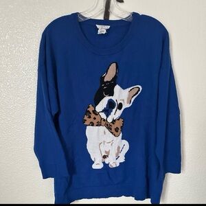 For The Republic “ Frenchie” Cute Dog Women’s Sweater~ 1X
